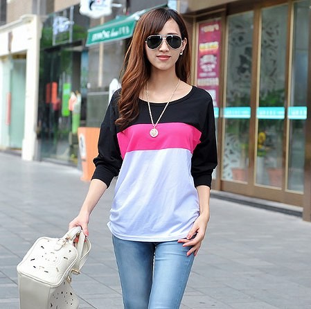 レディース　トップス　Tシャツ　カットソー　長袖　ランダムボーダー　シンプル　ラウンドネック　大人カジュアル　大きいサイズ　スポーツ　ヨガ　おしゃれ　デート　リゾート　イエロー　ブルー　グレー　ピンク　ブラック　ホワイト　パープル　送料無料