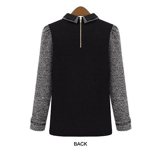 レディース　トップス　ニット　カットソー　長袖　無地　シンプル　カラー切替　プルオーバー　きれいめ　上品　秋冬　大きいサイズ　シック　オフィス　おしゃれ　お呼ばれ　デート　リゾート　グレー　送料無料