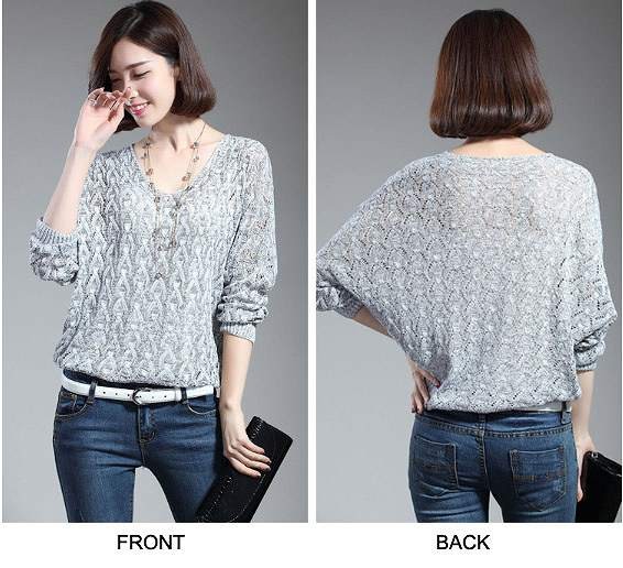 レディース　セーター　パッドスリーブ　七分袖　大人カジュアル　フェミニン　かわいい　人気　お出かけ　デート　リゾート　外出　ビジネス　　ライトグレー ダークグレー　送料無料