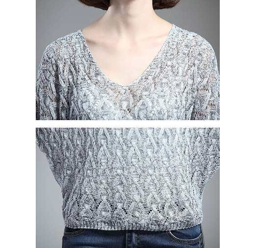 レディース　セーター　パッドスリーブ　七分袖　大人カジュアル　フェミニン　かわいい　人気　お出かけ　デート　リゾート　外出　ビジネス　　ライトグレー ダークグレー　送料無料