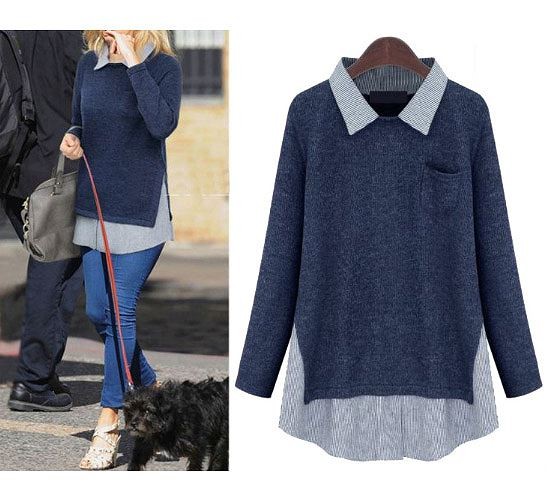 レディース　ニットシャツ　ブラウス　レイヤード　長袖　大人カジュアル　フェミニン　かわいい　人気　お出かけ　デート　リゾート　ビジネス　仕事　グレー　ネイビー　送料無料