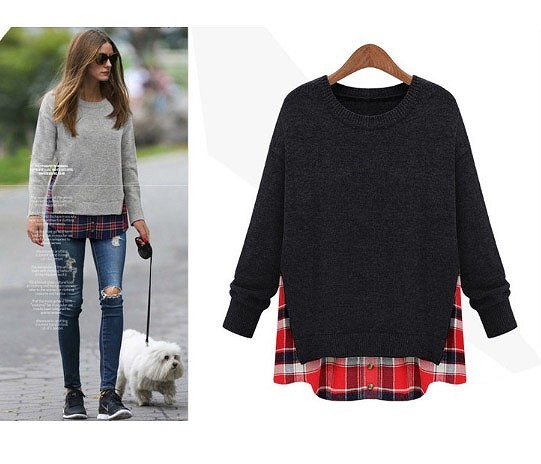 レディース　セーター　シャツ　レイヤード　長袖　大人カジュアル　フェミニン　かわいい　人気　お出かけ　デート　リゾート　ビジネス　仕事　グレー　ブラック　送料無料