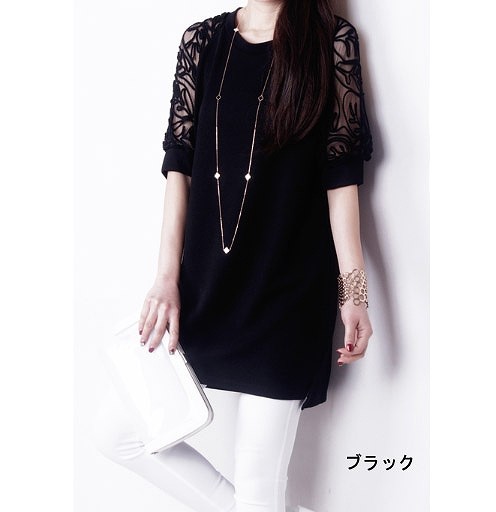 レディース　ボックスワンピース　ドレス　レース　花柄　5分袖　膝上丈　大きいサイズ　無地　ラウンドネック　春夏　大人カジュアル　大きいサイズ　シンプル　おしゃれ　オフィス　リゾート　普段着　デイリー　お出かけ　デート　グリーン　ブラック　ホワイト　送料無料