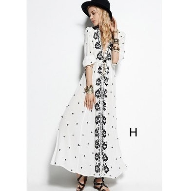 レディース　マキシ丈　ワンピース　刺繍　ロングワンピ　5分袖　フレア　Vネック　ゆったり　春夏　大人カジュアル　大きいサイズ　シンプル　リゾート　デイリー　お出かけ　デート　ブラック　ブルー　ピンク　ブルー　ブラック　グリーン　レッド　ホワイト　送料無料