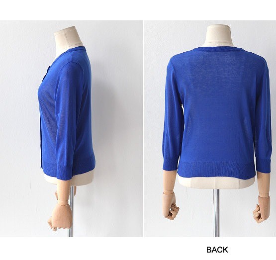 レディース　トップス　ニット　カーディガン　ラウンドネック　7分袖　無地　シンプル　カジュアル　大人可愛い　フェミニン　オフィス　仕事　デート　お出かけ　デイリー　普段着　ホワイト　イエロー　ピンク　ネイビー　ブラック　ブルー　送料無料