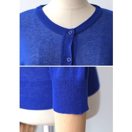 レディース　トップス　ニット　カーディガン　ラウンドネック　7分袖　無地　シンプル　カジュアル　大人可愛い　フェミニン　オフィス　仕事　デート　お出かけ　デイリー　普段着　ホワイト　イエロー　ピンク　ネイビー　ブラック　ブルー　送料無料