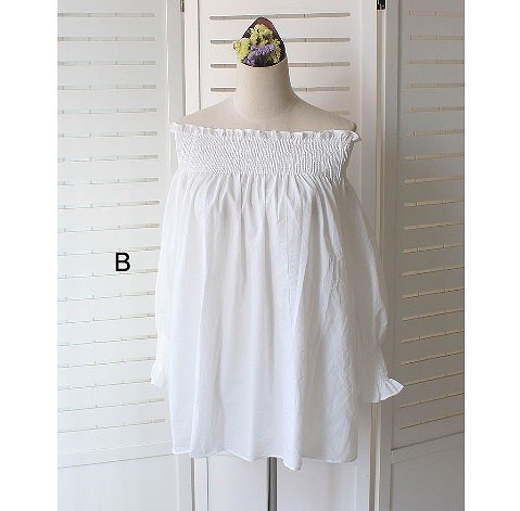 レディース　トップス　ドルマン　オフショルダー　カットソー　ラウンドネック　しわ加工　長袖　ストライプ　シンプル　カジュアル　フリーサイズ　大人可愛い　フェミニン　オフィス　デート　お出かけ　デイリー　普段着　ピンク　ホワイト　送料無料