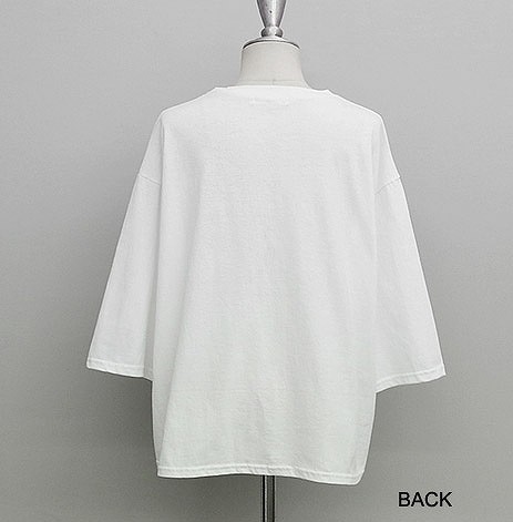 レディース　トップス　ゆったり　Tシャツ　カットソー　Vネック　7分袖　無地　ゆるT　シンプル　カジュアル　フリーサイズ　大人可愛い　フェミニン　オフィス　デート　お出かけ　デイリー　普段着　ホワイト　送料無料