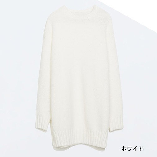 レディース　トップス　サイドスリット　ロング　セーター　カットソー　ニット　ラウンドネック　長袖　無地　秋冬　シンプル　大人カジュアル　きれいめ　普段着　オフィス　仕事　おしゃれ　デート　リゾート　ピンク　ホワイト　グレー　送料無料