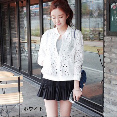 レディース　カーディガン　花柄　レース　フラワー　無地　長袖　春秋冬　シンプル　大きいサイズ　人気　ジップアップ　大人カジュアル　フェミニン　きれいめ　ナチュラル　普段着　おしゃれ　冷房対策　オフィス　仕事　デート　ブラック　ホワイト　送料無料