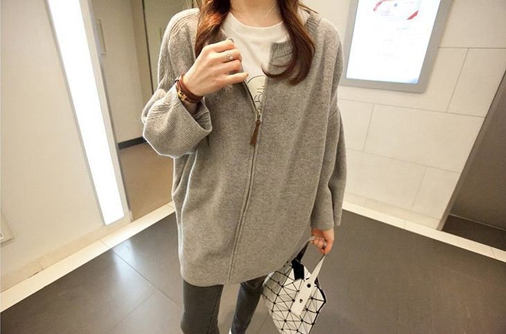 レディース　ジッパージャケット　長袖　ビッグヤード　大人カジュアル　フェミニン　かわいい　人気　普段着　部屋着　お出かけ　デート　グレー　ターコイズ　送料無料