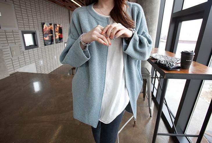 レディース　ジッパージャケット　長袖　ビッグヤード　大人カジュアル　フェミニン　かわいい　人気　普段着　部屋着　お出かけ　デート　グレー　ターコイズ　送料無料