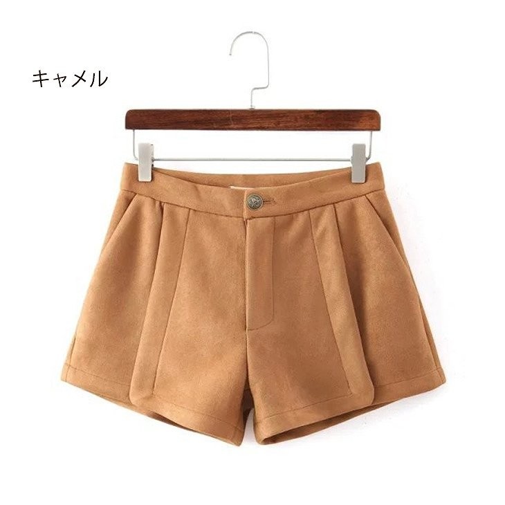 レディース　ショートパンツ　ベルベット　大人カジュアル　フェミニン　かわいい　人気　普段着　部屋着　お出かけ　デート　ワイルド　キャメル　ブラック　送料無料