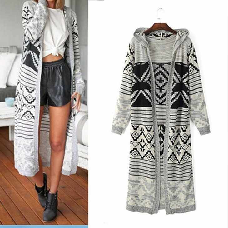 レディース　ニットセーター　長袖　フード付き　ロング丈　大人カジュアル　フェミニン　かわいい　人気　普段着　部屋着　お出かけ　デート　グレー　送料無料