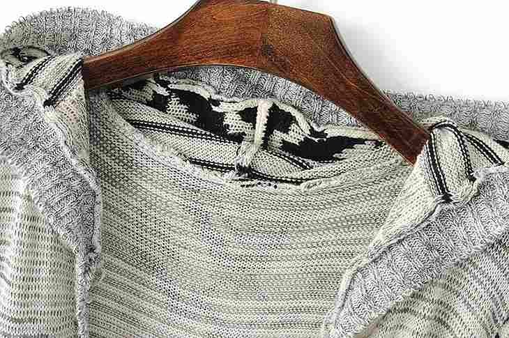 レディース　ニットセーター　長袖　フード付き　ロング丈　大人カジュアル　フェミニン　かわいい　人気　普段着　部屋着　お出かけ　デート　グレー　送料無料