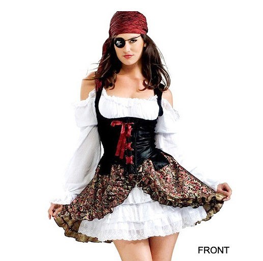 レディース　ハロウィン　コスチューム　海賊　キャプテン　パイレーツ　フリーサイズ　本格派　リアルデザイン　公演　演劇　お化け　ハロウィン　コスプレ　衣装　イベント　パーティ　仮装　ブラック　ホワイト　送料無料