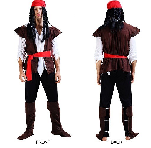 レディース　メンズ　ハロウィン　コスチューム　海賊　キャプテン　パイレーツ　フリーサイズ　本格派　リアルデザイン　公演　演劇　お化け　ハロウィン　コスプレ　衣装　イベント　パーティ　仮装　ブラック　ホワイト　レッド　送料無料
