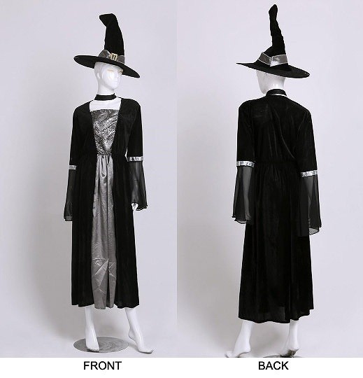 レディース　ハロウィン　コスチューム　魔女　魔法使い　フリーサイズ　本格派　リアルデザイン　公演　演劇　お化け　ハロウィン　コスプレ　衣装　イベント　パーティ　仮装　ブラック　オレンジ　送料無料