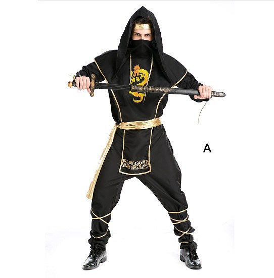 レディース　メンズ　ハロウィン　コスチューム　忍者　NINJA　くノ一　女忍者　戦士　本格派　リアルデザイン　公演　演劇　お化け　ハロウィン　コスプレ　衣装　イベント　パーティ　仮装　ブラック　レッド　送料無料