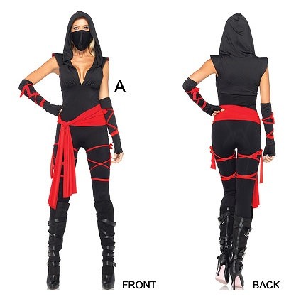 レディース　ハロウィン　コスチューム　忍者　NINJA　くノ一　女忍者　戦士　本格派　リアルデザイン　大きいサイズ　公演　演劇　お化け　ハロウィン　コスプレ　衣装　イベント　パーティ　仮装　ブラック　レッド　送料無料