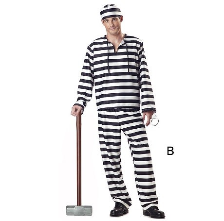 レディース　メンズ　ハロウィン　コスチューム　囚人服　ボーダー　女囚人　泥棒　脱走　脱獄　カップル　お揃い　大きいサイズ　本格派　リアルデザイン　公演　演劇　お化け　ハロウィン　コスプレ　衣装　イベント　パーティ　仮装　ブラック　ホワイト　送料無料