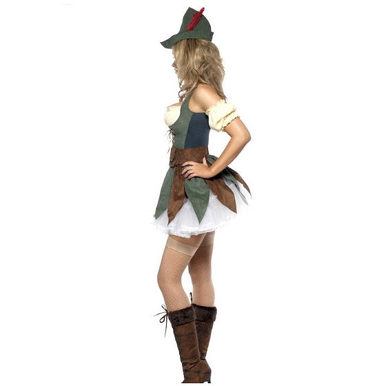 レディース　ハロウィン　コスチューム　ロビン・フッド　中世イングランド　英雄　ヒーロー　映画　フリーサイズ　本格派　リアルデザイン　公演　演劇　お化け　ハロウィン　コスプレ　衣装　イベント　パーティ　仮装　グリーン　送料無料
