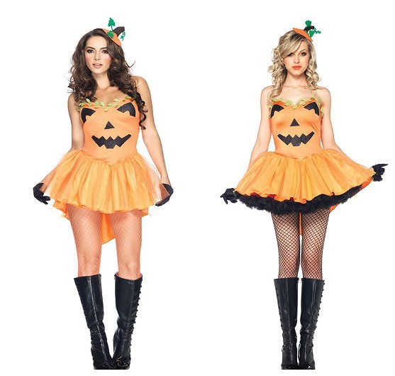 レディース　ハロウィン　コスチューム　かぼちゃドレス　魔女　ゴースト　幽霊　パンプキン　ジャック　大きいサイズ　本格派　リアルデザイン　公演　演劇　お化け　ハロウィン　コスプレ　衣装　イベント　パーティ　仮装　オレンジ　送料無料