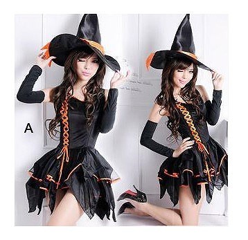レディース　ハロウィン　コスチューム　小悪魔　魔女　デビル　セクシー　フリーサイズ　本格派　リアルデザイン　公演　演劇　お化け　ハロウィン　コスプレ　衣装　イベント　パーティ　仮装　ブラック　送料無料