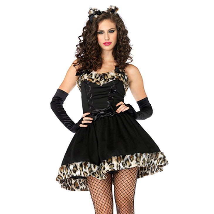 レディース　コスチューム　セクシー　アニマル　ドレス　フリーサイズ　本格派　リアルデザイン　公演　演劇　ハロウィン　コスプレ　衣装　イベント　パーティ　仮装　ブラック　送料無料