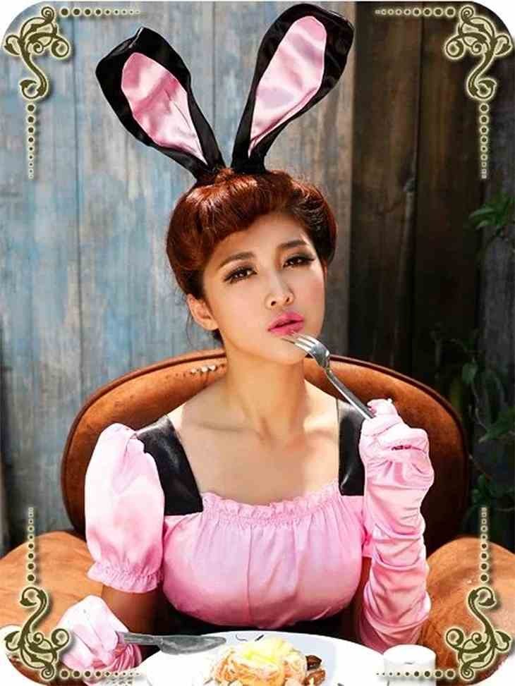 レディース　コスチューム　セクシー　バニー　ウサギ　ドレス　フリーサイズ　公演　演劇　ハロウィン　コスプレ　衣装　イベント　パーティ　仮装　ピンク　送料無料