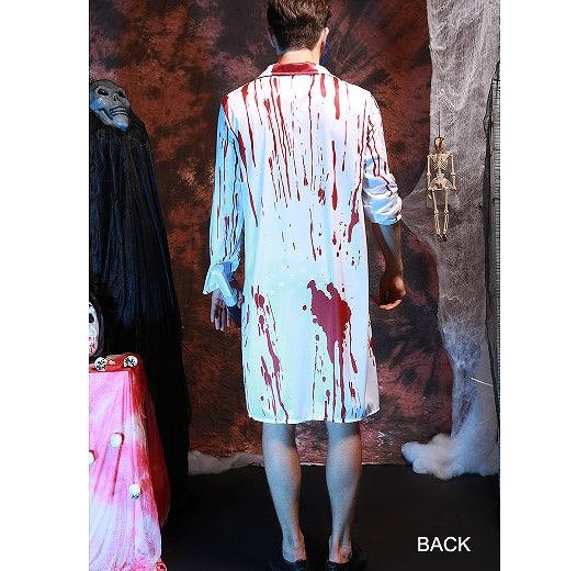 レディース　メンズ　コスチューム　ドクター　医者　聴診器　流血　ホラー　フリーサイズ　本格派　リアルデザイン　ハロウィン　公演　演劇　お化け　コスプレ　衣装　イベント　パーティ　仮装　ホワイト　送料無料