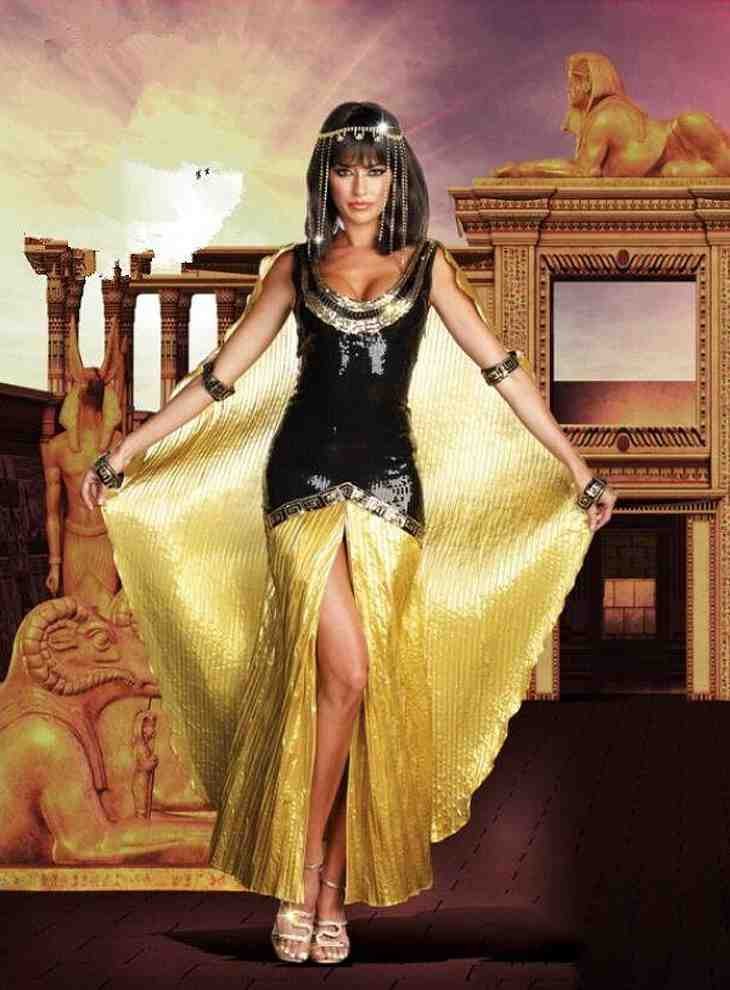 レディース　コスチューム　女王　クレオパトラ　ドレス　ハロウィン　コスプレ　セクシー　衣装　本格派　リアル　ステージ　演劇　公演　イベント　パーティ　仮装　ブラック　送料無料