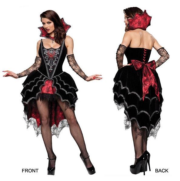 レディース　コスチューム　吸血鬼　ヴァンパイア　魔女　魔法使い　悪魔　デビル　ゾンビ　お妃　女王　ゴシック　フリーサイズ　本格派　リアルデザイン　公演　演劇　お化け　ハロウィン　コスプレ　衣装　イベント　パーティ　仮装　ブラック　送料無料