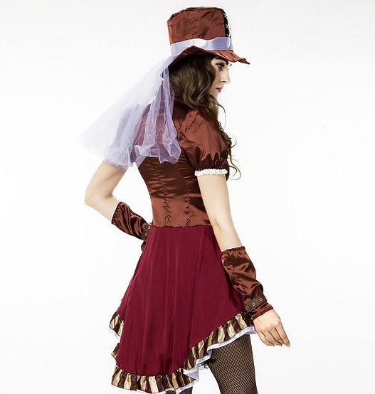 レディース　コスチューム　カウボーイ　カウガール　西部劇　映画　フリーサイズ　本格派　リアルデザイン　公演　演劇　お化け　ハロウィン　コスプレ　衣装　イベント　パーティ　仮装　レッド　送料無料