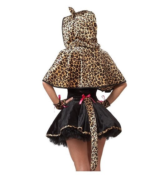 レディース　コスチューム　チーター　豹　ヒョウ　レオパード　動物　アニマル　ドレス　フリーサイズ　本格派　リアルデザイン　公演　演劇　お化け　ハロウィン　コスプレ　衣装　イベント　パーティ　仮装　ブラック　送料無料