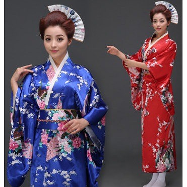 レディース　コスチューム　着物　きもの　芸者　和風　和服　民族衣装　お稽古　手習い　日舞　茶道　お琴　三味線　本格派　リアルデザイン　公演　演劇　お化け　ハロウィン　コスプレ　衣装　イベント　パーティ　仮装　レッド　ピンク　ブラック　ブルー　送料無料