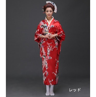 レディース　コスチューム　着物　きもの　芸者　和風　和服　民族衣装　お稽古　手習い　日舞　茶道　お琴　三味線　本格派　リアルデザイン　公演　演劇　お化け　ハロウィン　コスプレ　衣装　イベント　パーティ　仮装　レッド　ピンク　ブラック　ブルー　送料無料