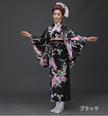 レディース　コスチューム　着物　きもの　芸者　和風　和服　民族衣装　お稽古　手習い　日舞　茶道　お琴　三味線　本格派　リアルデザイン　公演　演劇　お化け　ハロウィン　コスプレ　衣装　イベント　パーティ　仮装　レッド　ピンク　ブラック　ブルー　送料無料