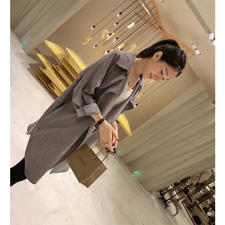 レディース　コットンジャケット　長袖　ロング丈　大人カジュアル　フェミニン　かわいい　人気　普段着　部屋着　お出かけ　デート　グレー　送料無料