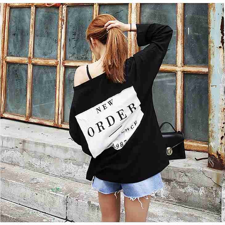 レディース　Ｔシャツ　長袖　デコルテ　大人カジュアル　フェミニン　かわいい　人気　普段着　部屋着　お出かけ　デート　ホワイト　イエロー　ブラック　送料無料