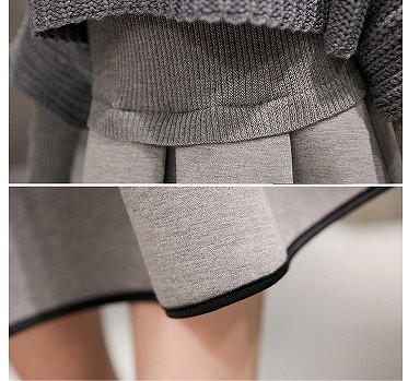 レディース　ニット　ツーピースドレス　トップス＆ワンピース　ミニワンピ　長袖　ポンチョ風　ラウンドネック　無地　大人可愛い　シンプル　リゾート　お出かけ　パーティ　入学式　卒業式　謝恩会　デート　ブラック　グレー　送料無料