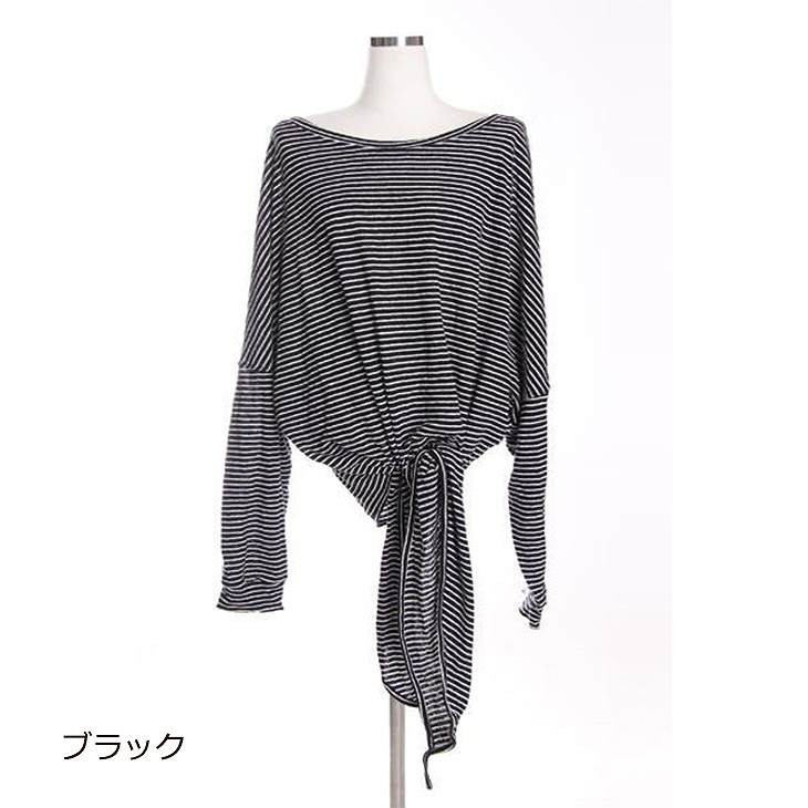 レディース　Ｔシャツ　長袖　ミドル丈　ピンストライプ　パッドスリーブ　大人カジュアル　普段着　お出かけ　おしゃれ　デート　リゾート　ホワイト　ブラック　送料無料