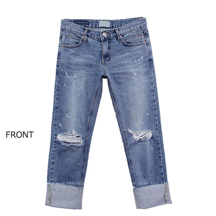 レディース　デニム　ジーンズ　ダメージド　大人カジュアル　普段着　お出かけ　おしゃれ　デート　リゾート　ネイビー　送料無料