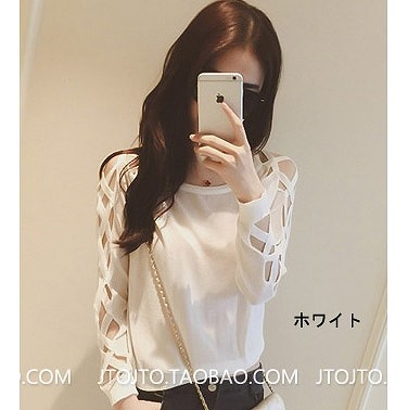 レディース　トップス　セクシー　レーススリーブ　ニット　カットソー　ラウンドネック　無地　長袖　シンプル　カジュアル　フリーサイズ　大人可愛い　フェミニン　デート　お出かけ　デイリー　ブラック　グレー　ホワイト　送料無料