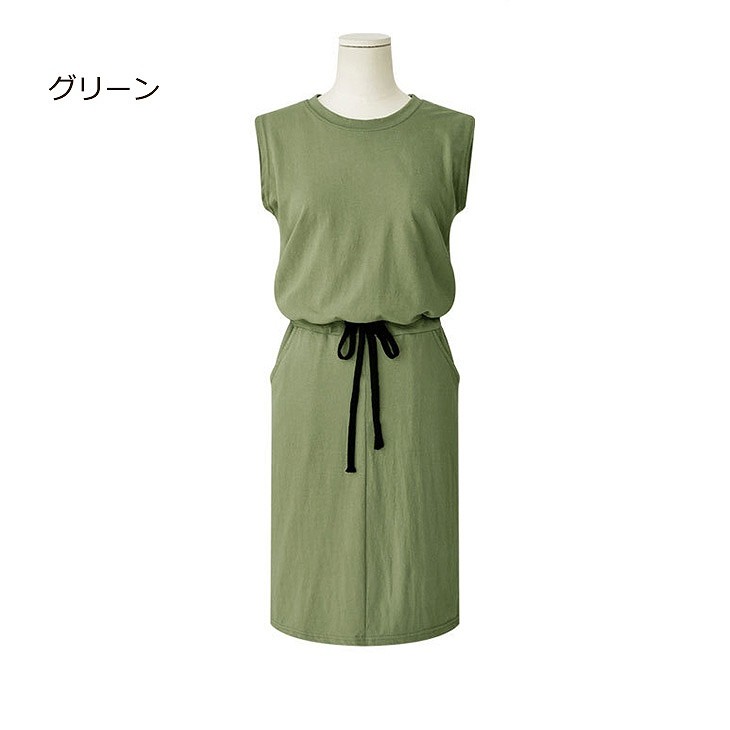 レディース　膝丈　ワンピース　無地　ノースリーブ　ラウンドネック　エレガント　リボン　フォーマル　お呼ばれ　結婚式　2次会　パーティ　謝恩会　入学式　卒業式　参観日　発表会　大きいサイズ　シンプル　デート　ブラック　グリーン　送料無料