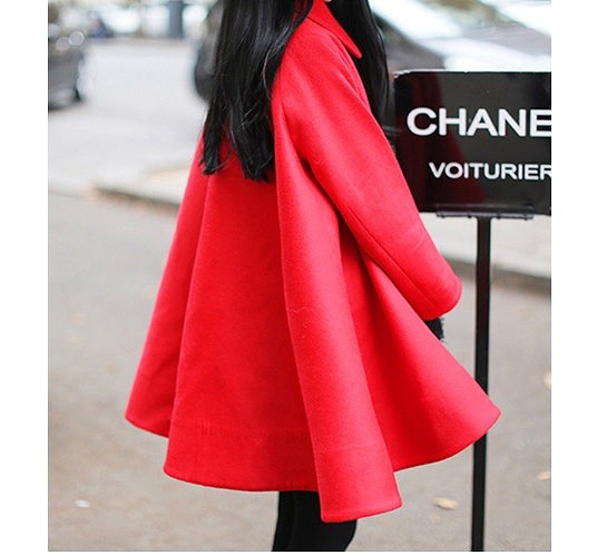 レディース　アウター　ゆったり　ウール　ポンチョコート　長袖　シンプル　無地　カジュアル　大人可愛い　フェミニン　オフィス　通勤　OL　学生　デート　お出かけ　デイリー　レッド　ブラック　送料無料