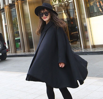 レディース　アウター　ゆったり　ウール　ポンチョコート　長袖　シンプル　無地　カジュアル　大人可愛い　フェミニン　オフィス　通勤　OL　学生　デート　お出かけ　デイリー　レッド　ブラック　送料無料