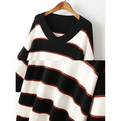 レディース　ニットセーター　７分袖　ボーダー　ロング丈　ルーズスタイル　おしゃれ　ストリート　カジュアル　大人可愛い　エレガント　デート　デイリー　お出かけ　ホワイト　グレー　送料無料