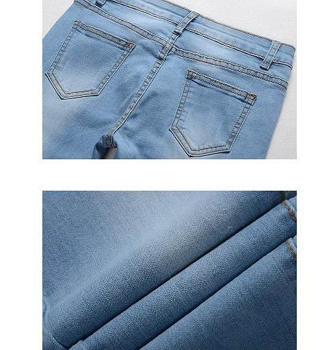 レディース　ボトムス　クロップドパンツ　スキニー　カットオフデニム　ジーンズ　無地　9分丈　大人カジュアル　フェミニン　大きいサイズ　シンプル　美脚　脚長効果　リゾート　普段着　デイリー　お出かけ　デート　ブルー　送料無料