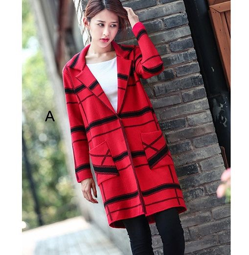 レディース　ニット　カーディガン　ライトアウター　コート　長袖　ランダムボーダー　シンプル　カジュアル　秋冬　大人可愛い　フェミニン　オフィス　仕事　デート　お出かけ　デイリー　普段着　レッド　グレー　ブラック　ネイビー　送料無料